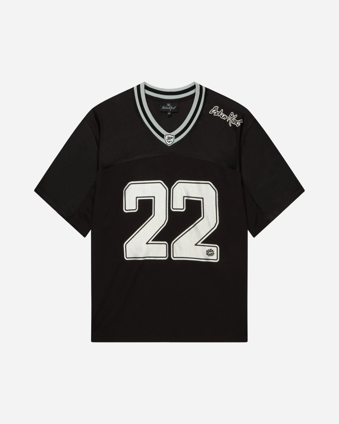 Broken Planet Football Jersey 'Black/Silver'