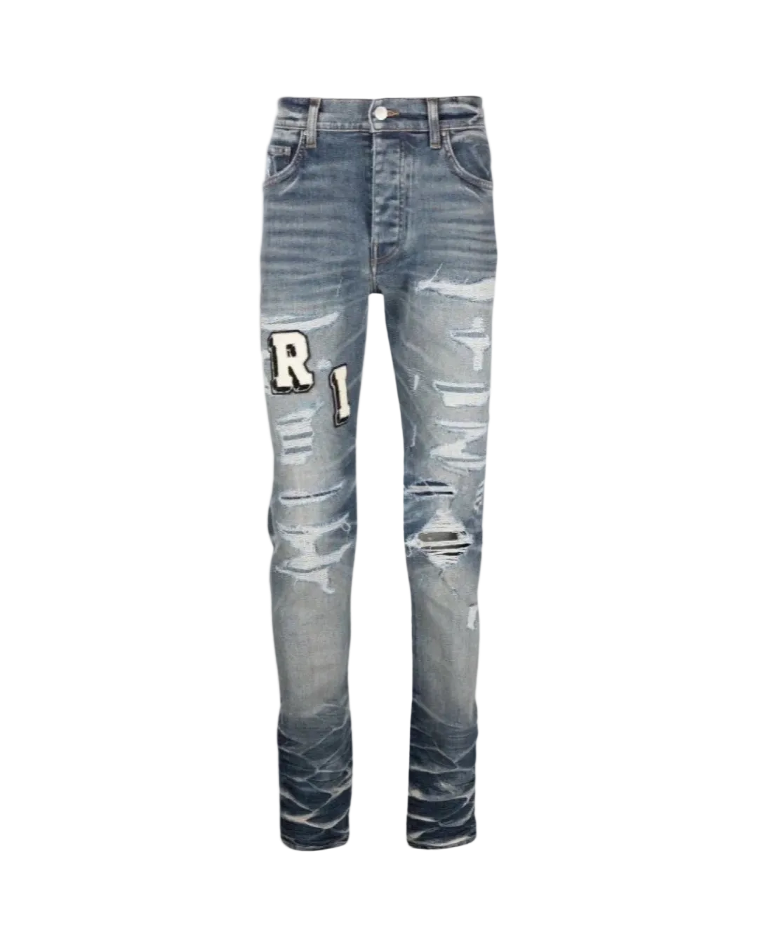 AMIRI Blue Varsity Ripped Jeans 'Blue'