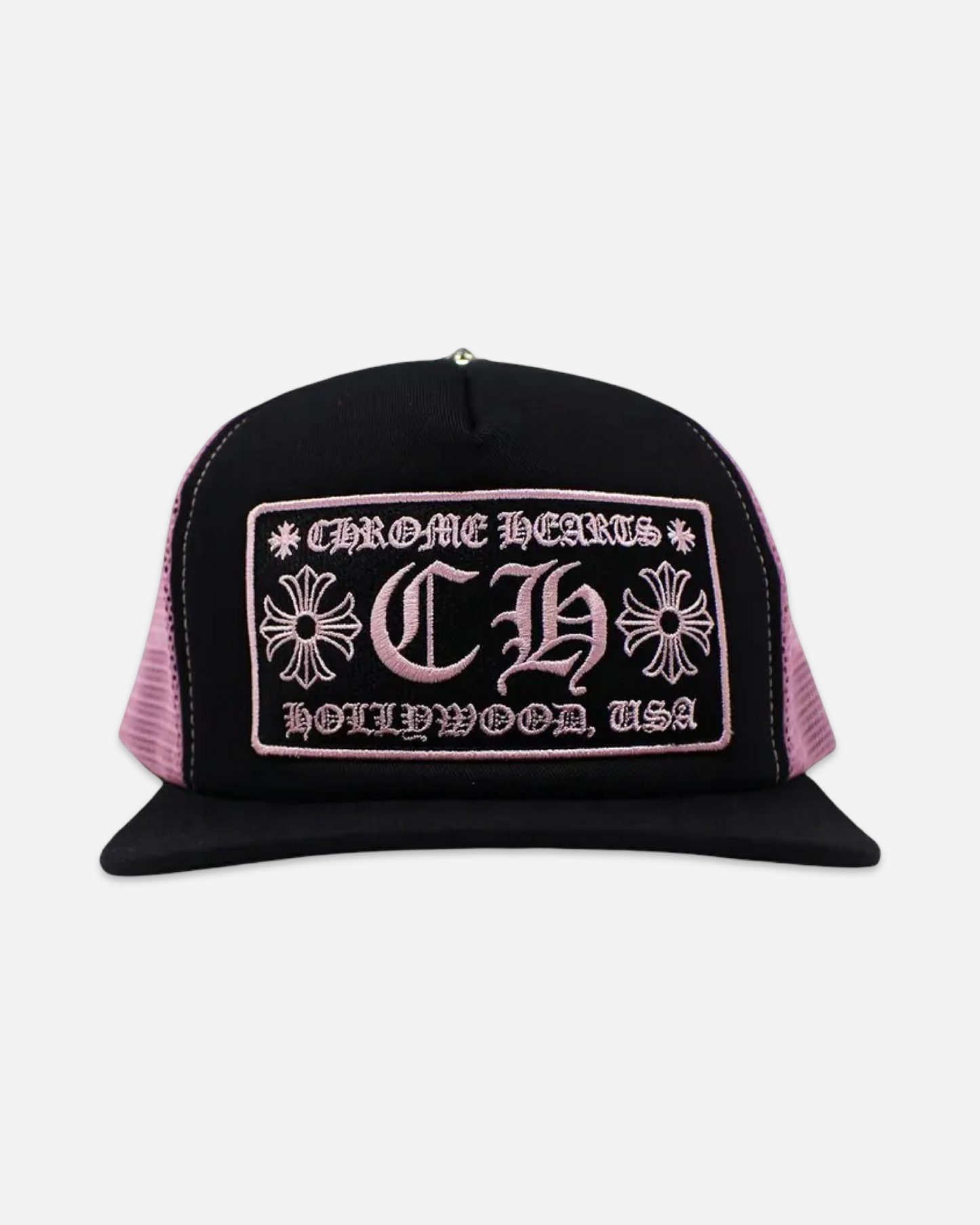 Chrome Hearts Hollywood Trucker Hat 'Black/Pink'