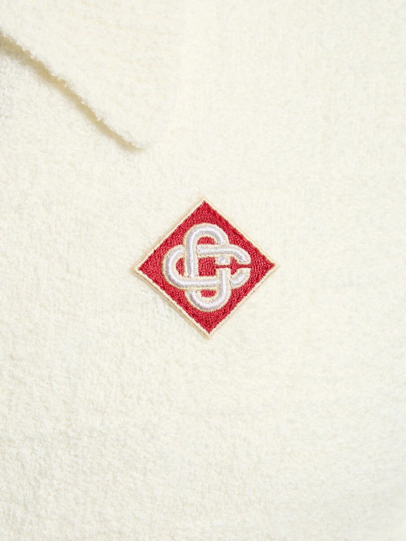 Casablanca Logo Embroidered Bouclé Polo Shirt - Creps City
