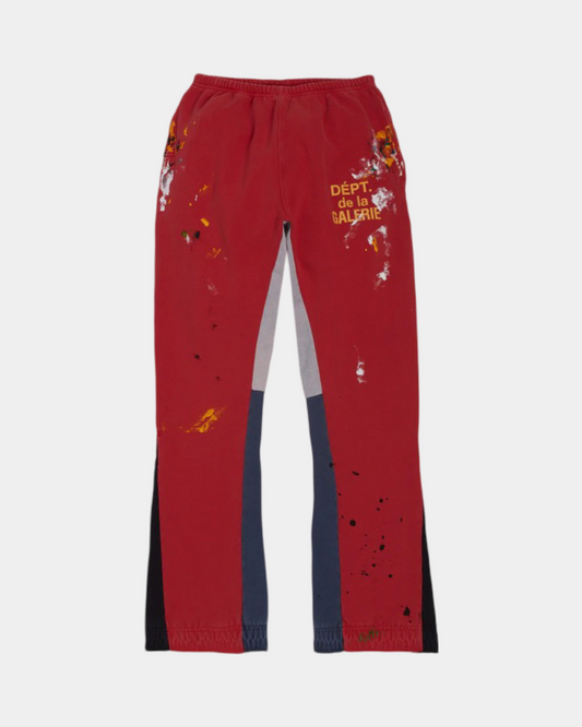 De La Gallery Dept. Painted Flare SweatPant ‘Red’ - Creps City