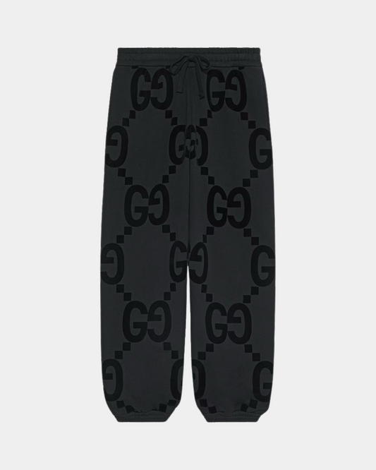 GG Flocked Print Cotton Fleece SweatTrousers - Creps City