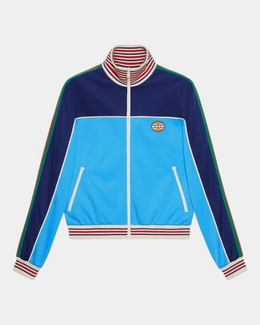 Gucci GG Patch Track Jacket Blue - Creps City