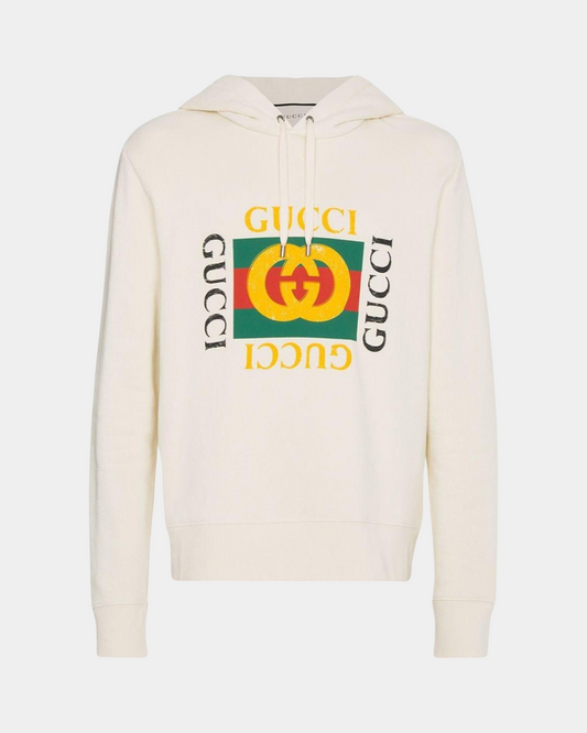 Gucci Interlocking-G Cotton Hoodie Beige - Creps City