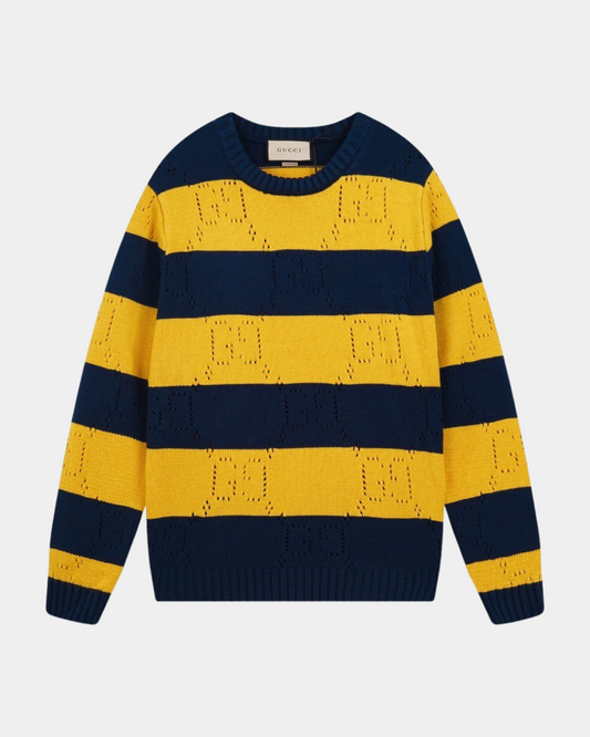 Gucci Perforated Striped Wool Jumper - Creps City