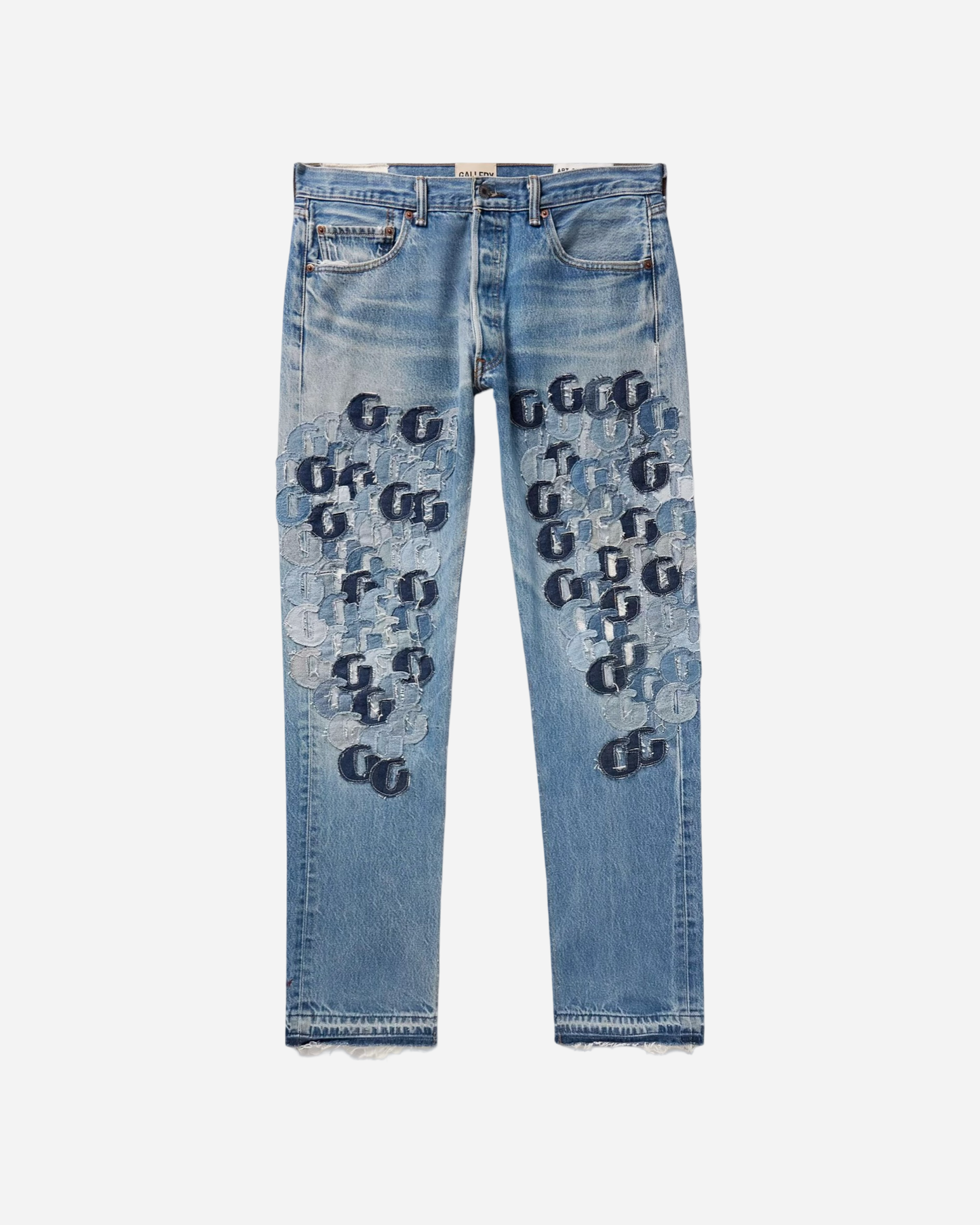 Gallery Dept. Super G Straight-Leg Logo-Appliquéd Distressed Jeans