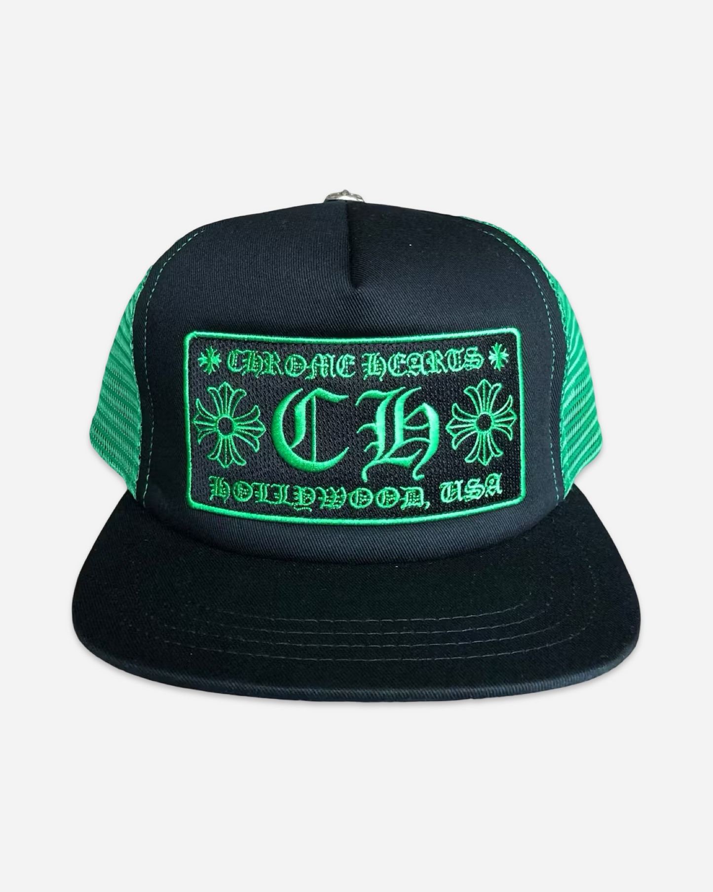 Chrome Hearts CH Hollywood Trucker Hat 'Green/Black'