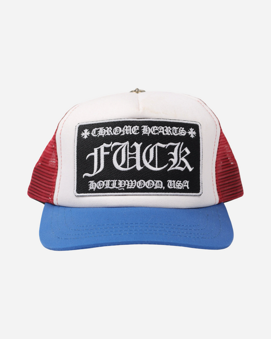 Chrome Hearts CH Hollywood Trucker Hat 'Black/White/Red'