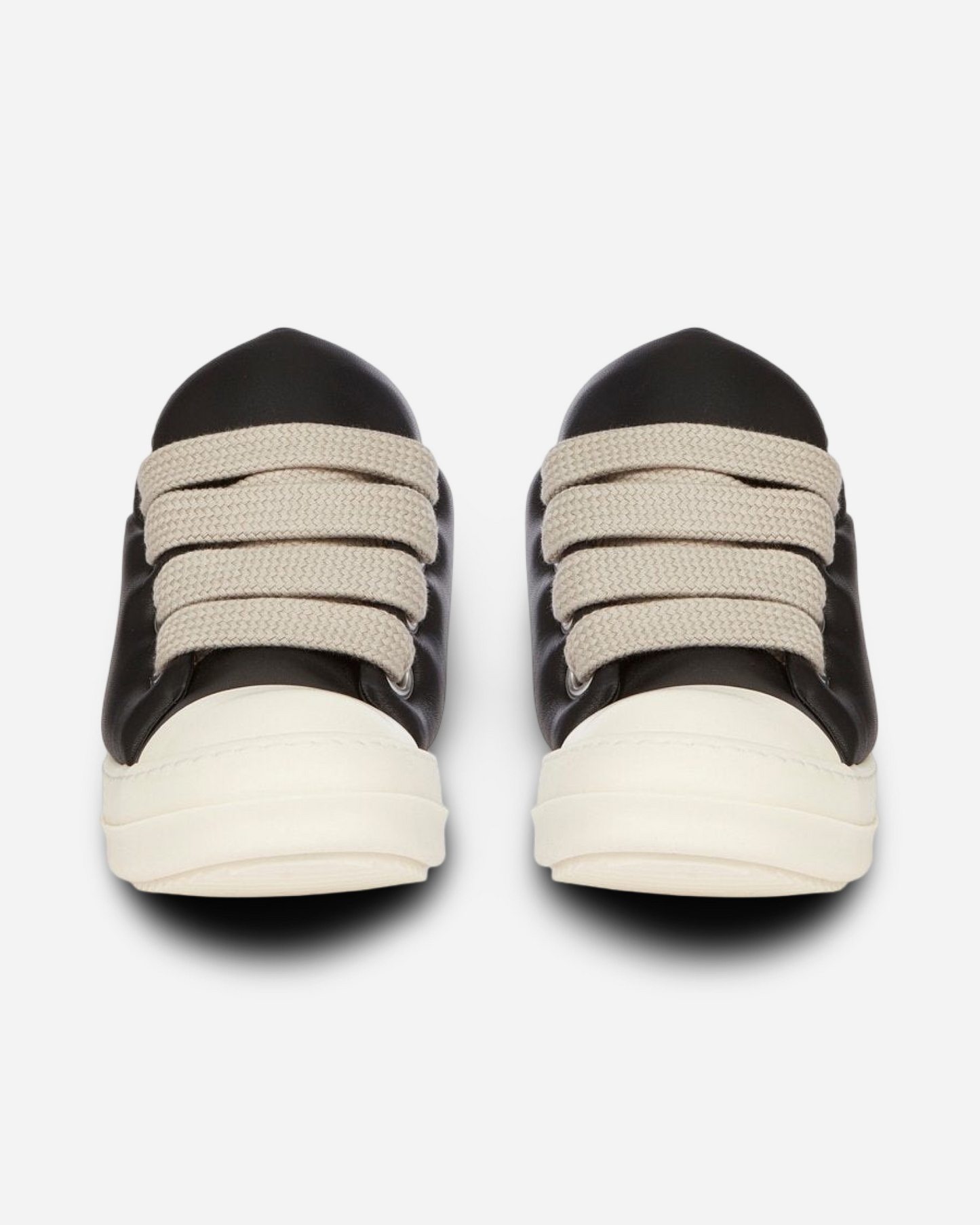 Rick Owens JumboLaced Padded Ramones Low Top Leather Sneakers 'Black/Milk'