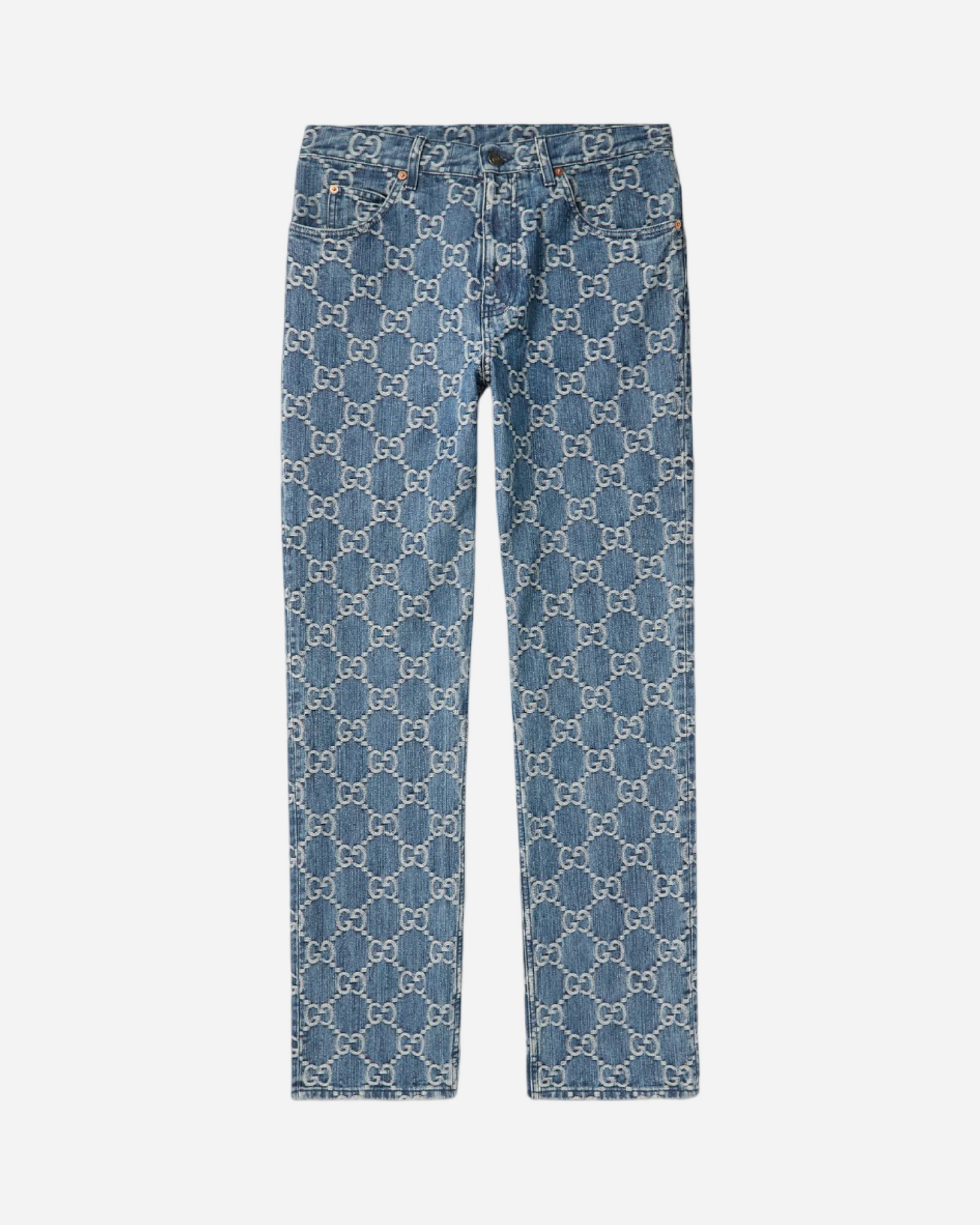 GUCCI Slim-Fit Tapered Logo-Jacquard Jeans