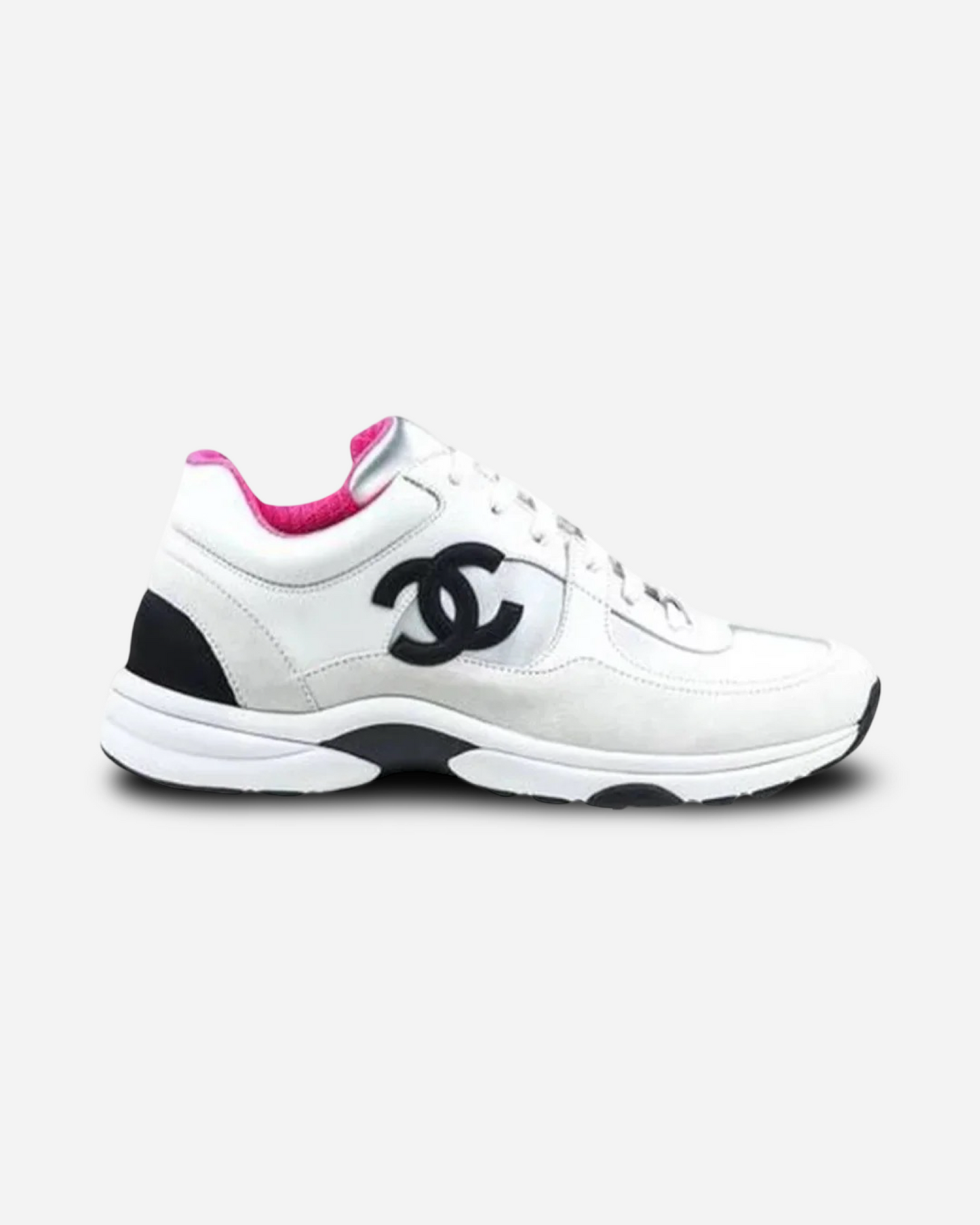 Chanel CC Logo Sneaker 'White Grey Pink'