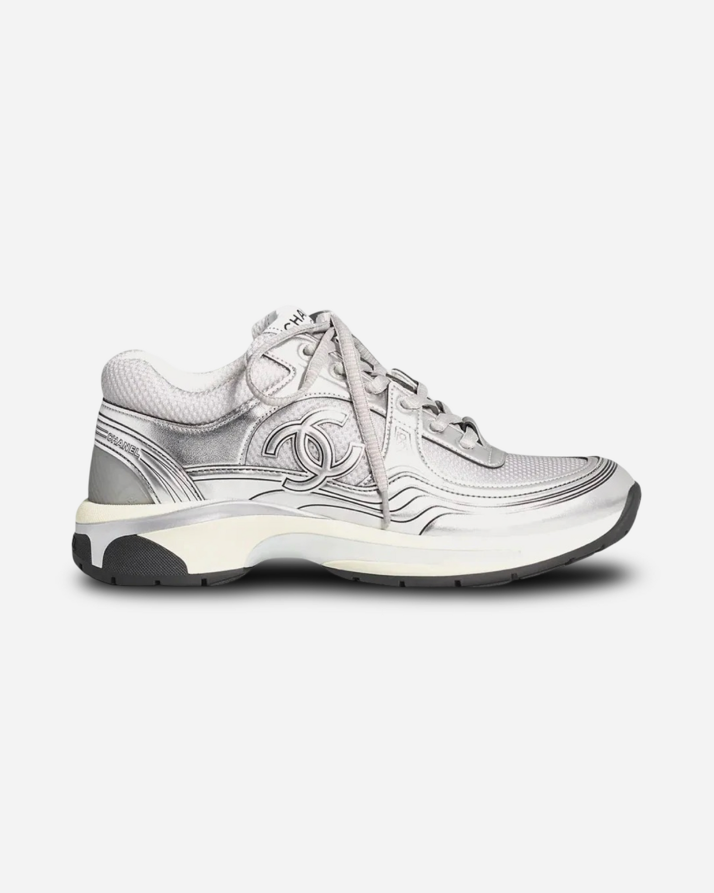 Chanel CC Logo Sneaker 'Light Grey Silvered'