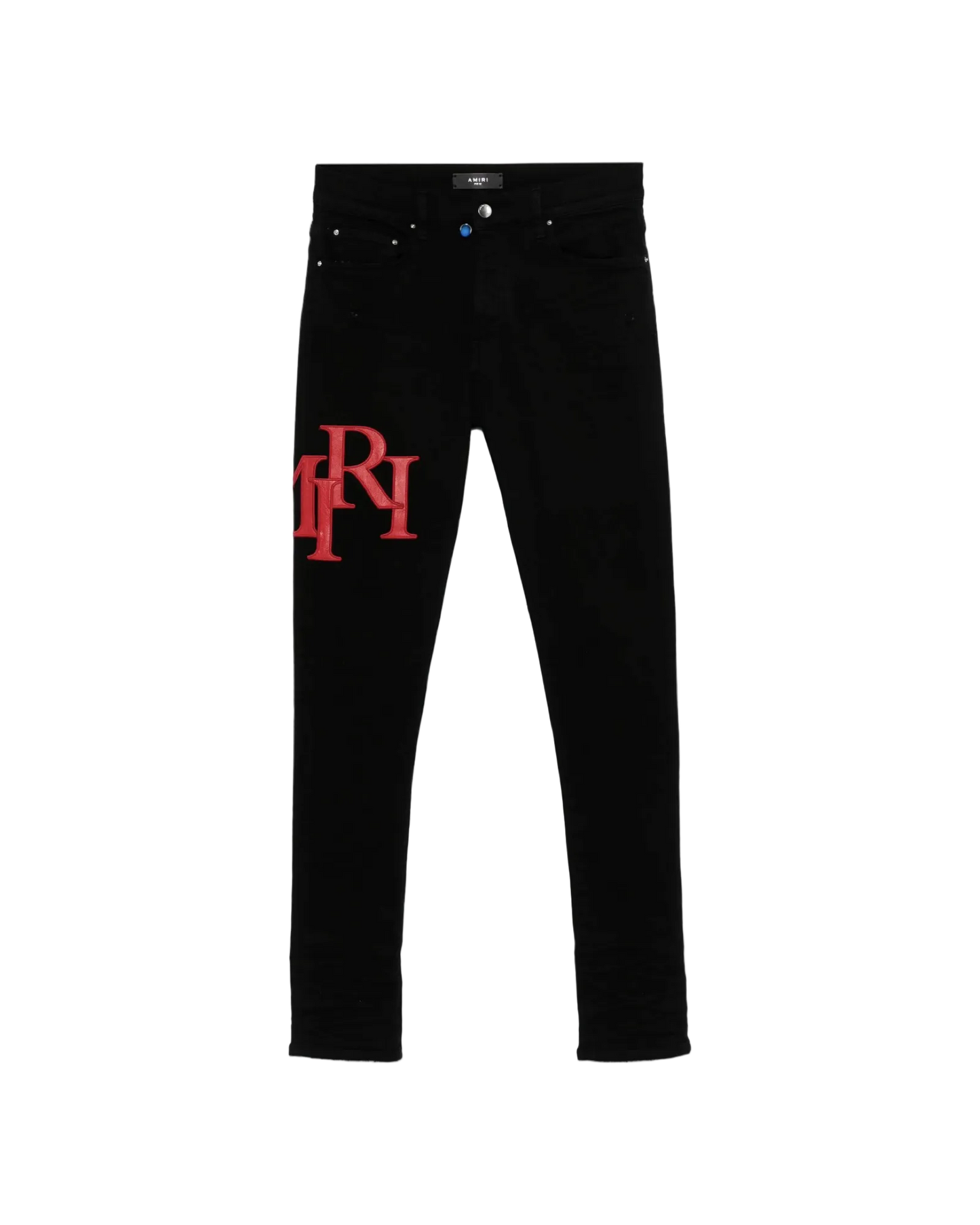 Amiri Staggered Logo Embroidered Jeans