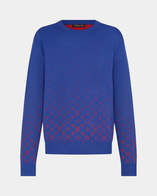 LVSE Monogram Degradé Crewneck Bleu France - Creps City