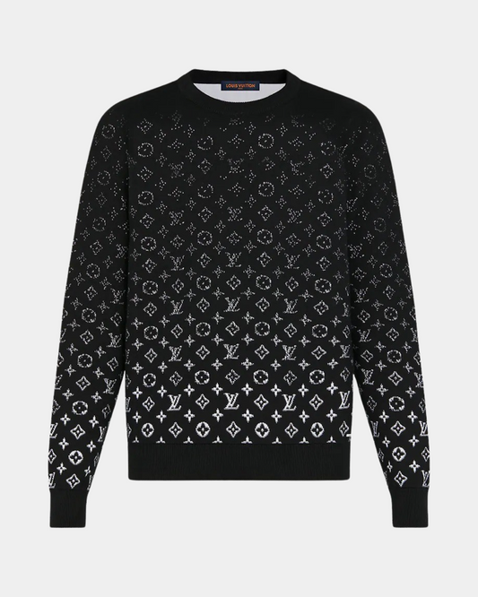 LVSE Monogram Degrade Crewneck Noir Blanc - Creps City