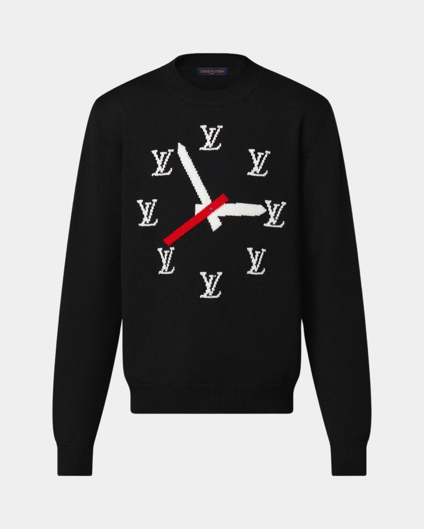 Louis Vuitton Clock Intarsia Jumper Black - Creps City