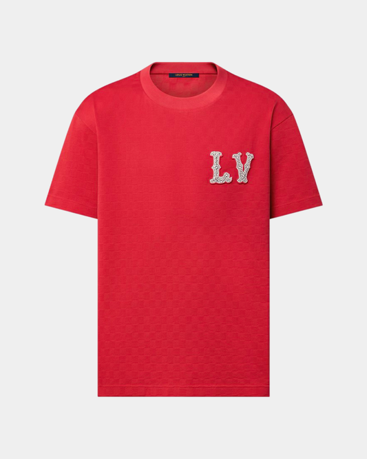 Louis Vuitton Cotton Pique T-Shirt With Embroidered LV Patch - Creps City