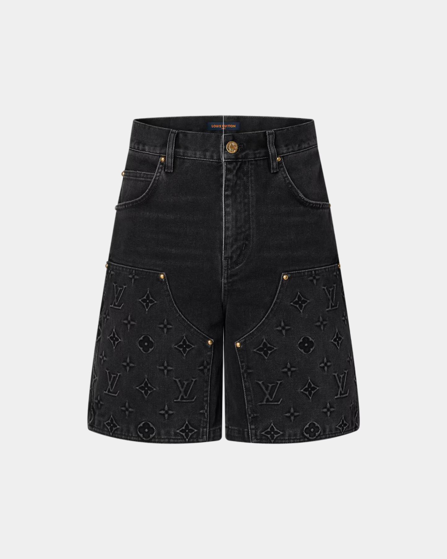 Louis Vuitton Denim Workwear Shorts Black - Creps City