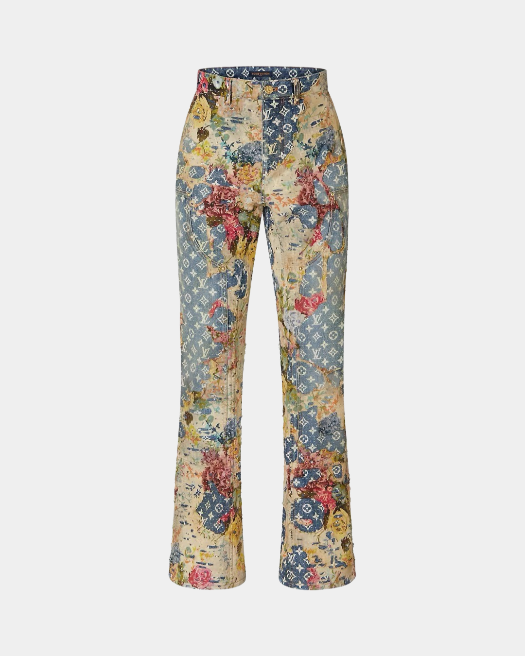 Louis Vuitton Destroyed Carpenter Bell Bottom Denim - Creps City