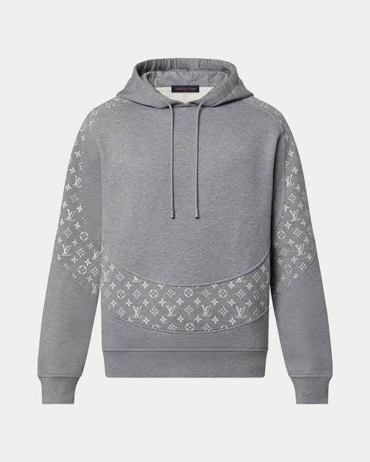 Louis Vuitton Monogram Circle Cut Hoodie Grey - Creps City