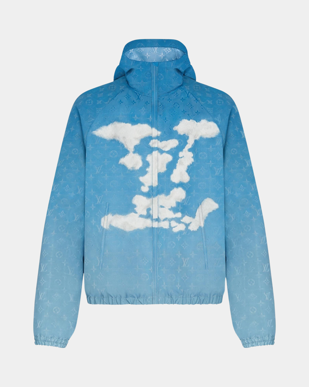 Louis Vuitton Monogram Cloud Windbreaker Hoodie Blue - Creps City