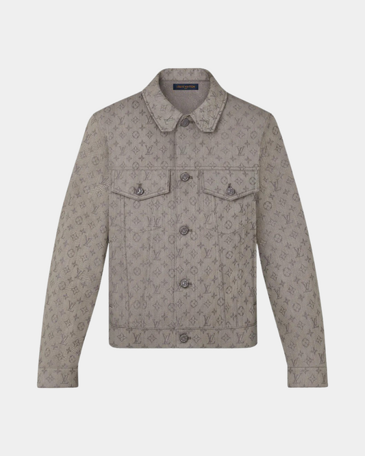 Louis Vuitton Monogram Denim Jacket Grey - Creps City