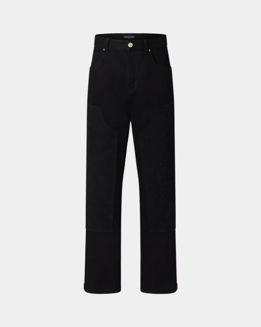 Louis Vuitton Monogram Detail Carpenter Denim Pants - Creps City