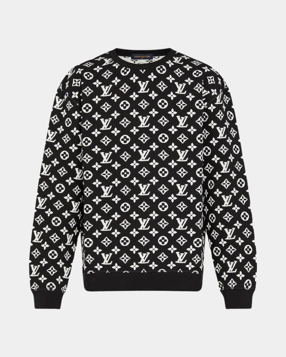 Louis Vuitton Monogram Jacquard Crewneck Black - Creps City
