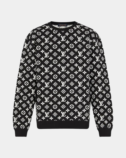 Louis Vuitton Monogram Jacquard Crewneck Black - Creps City