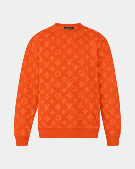 Louis Vuitton Monogram Jacquard Crewneck Orange - Creps City