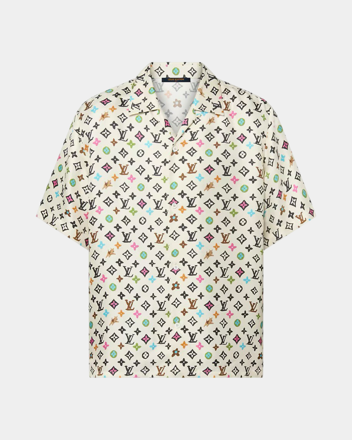 Louis Vuitton Monogram Printed Short-Sleeved Silk Shirt - Creps City
