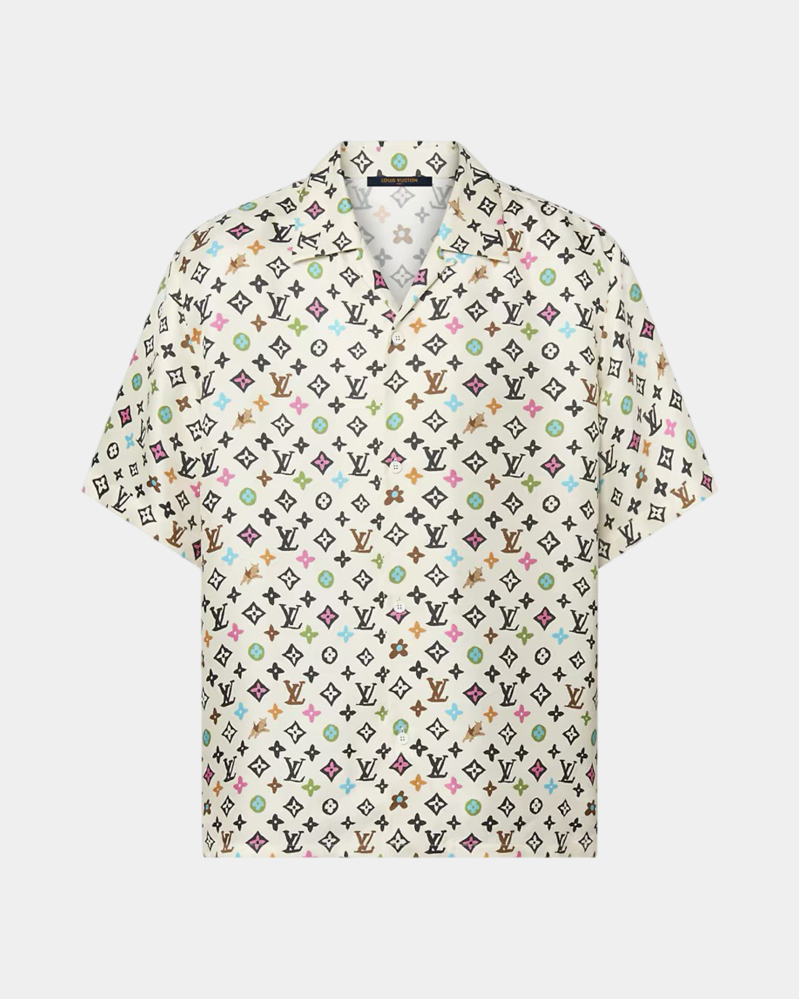 Louis Vuitton Monogram Printed Short-Sleeved Silk Shirt - Creps City