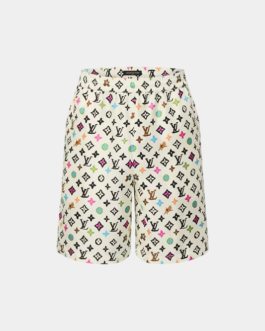 Louis Vuitton Monogram Printed Silk Shorts - Creps City