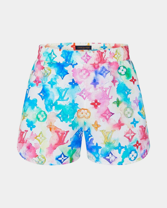 Louis Vuitton Monogram Watercolor Multicolor Shorts - Creps City