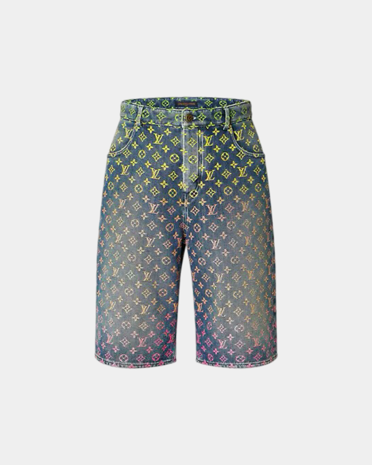 Louis Vuitton Rainbow Monogram Denim Shorts - Creps City