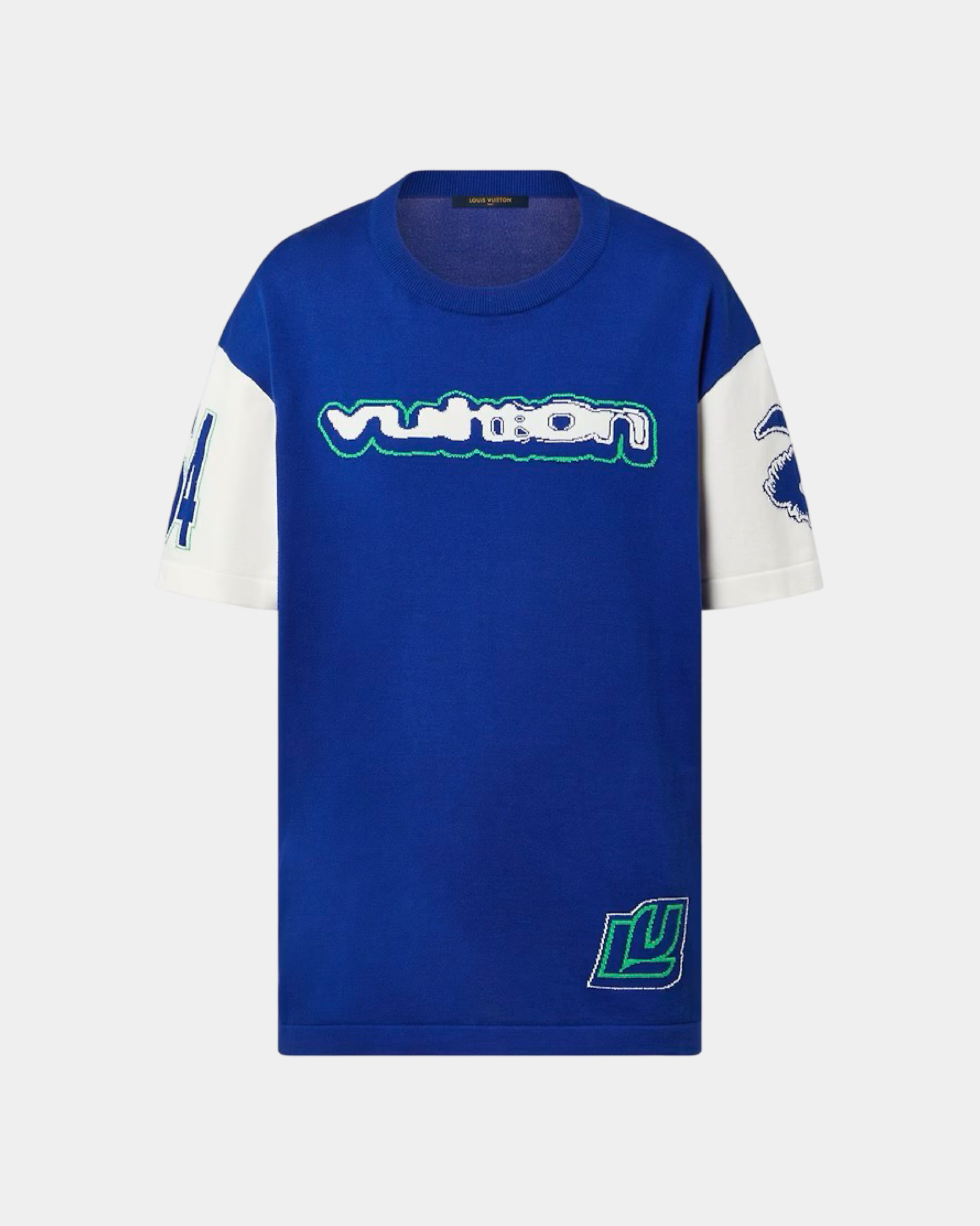 Louis Vuitton Short-Sleeved Cotton Intarsia Crewneck - Creps City