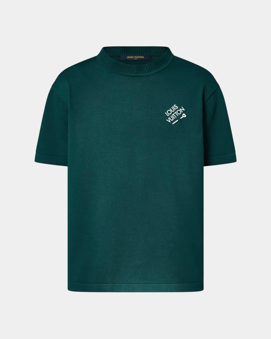 Louis Vuitton Signature Short-Sleeved Cotton Crewneck Pine Green - Creps City