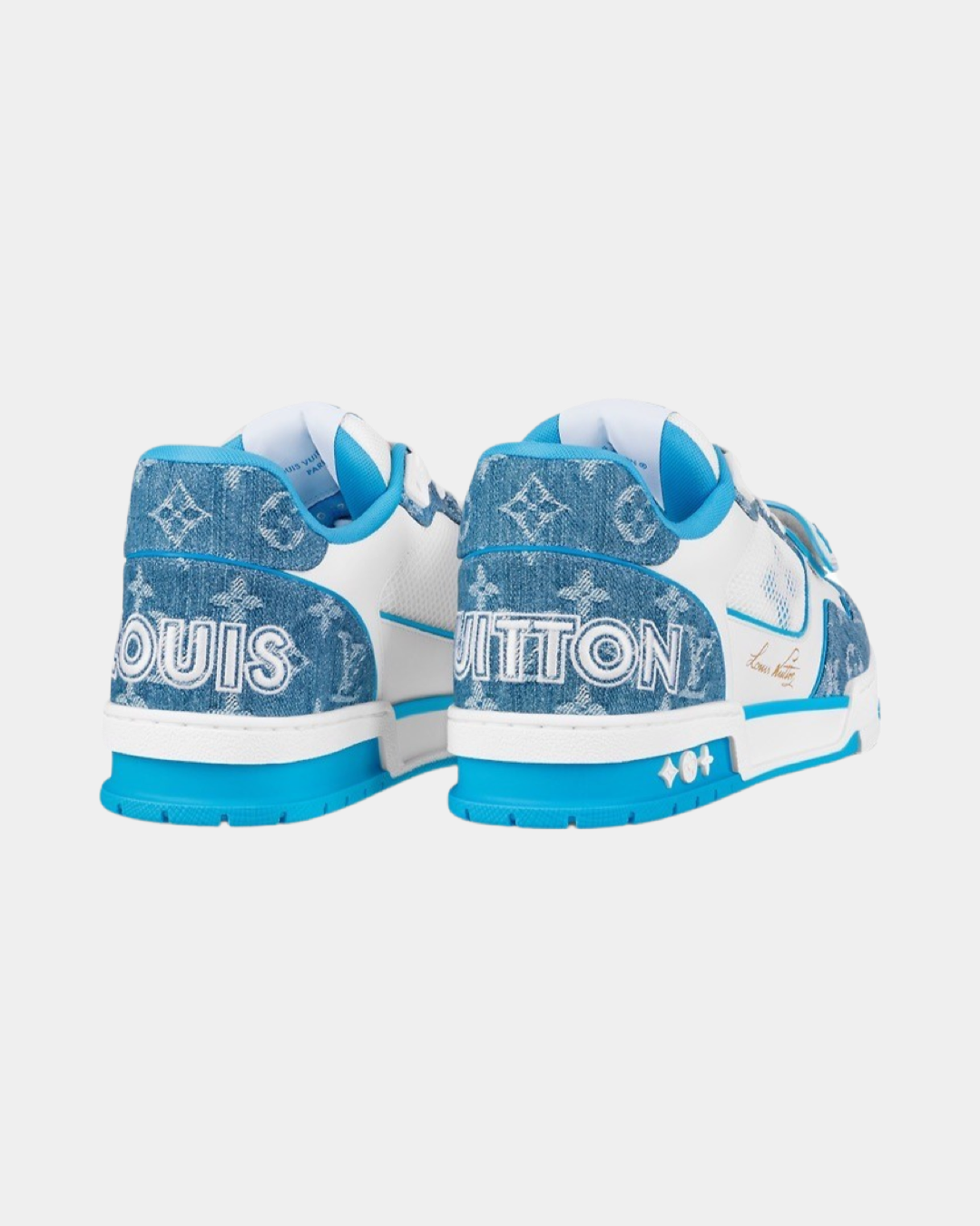 Louis Vuitton Trainer Monogram Blue Denim - Creps City