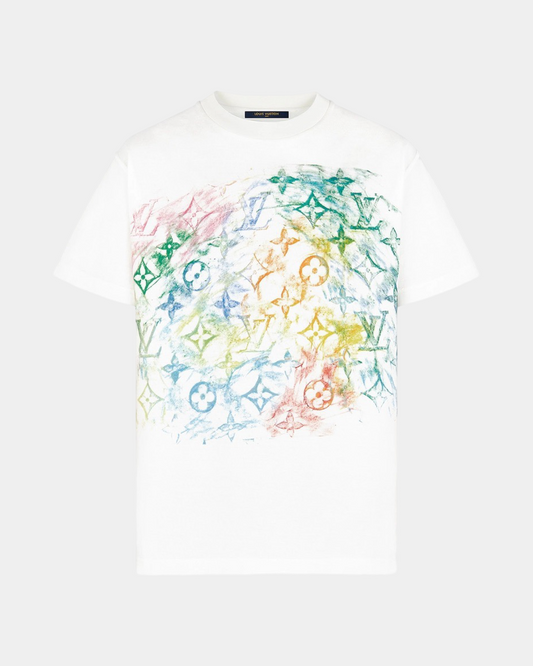 Louis Vuitton White Multicolor Pastel Monogram T-Shirt - Creps City
