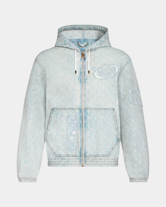 Louis Vuitton x NBA Blue Denim Monogram Jacket - Creps City