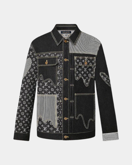 Louis Vuitton x Nigo Monogram Crazy Denim Workwear Jacket Black - Creps City