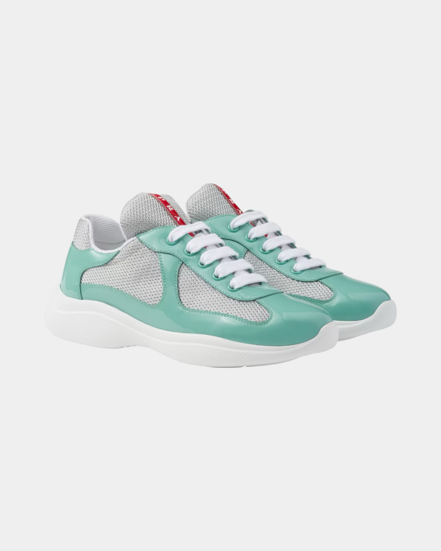 Patent Leather And Technical Fabric Prada America's Cup Sneaker - Creps City