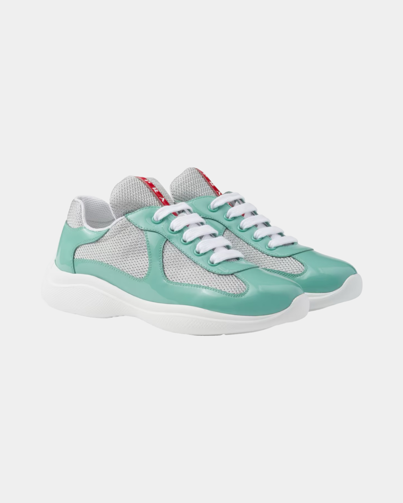 Patent Leather And Technical Fabric Prada America's Cup Sneaker - Creps City