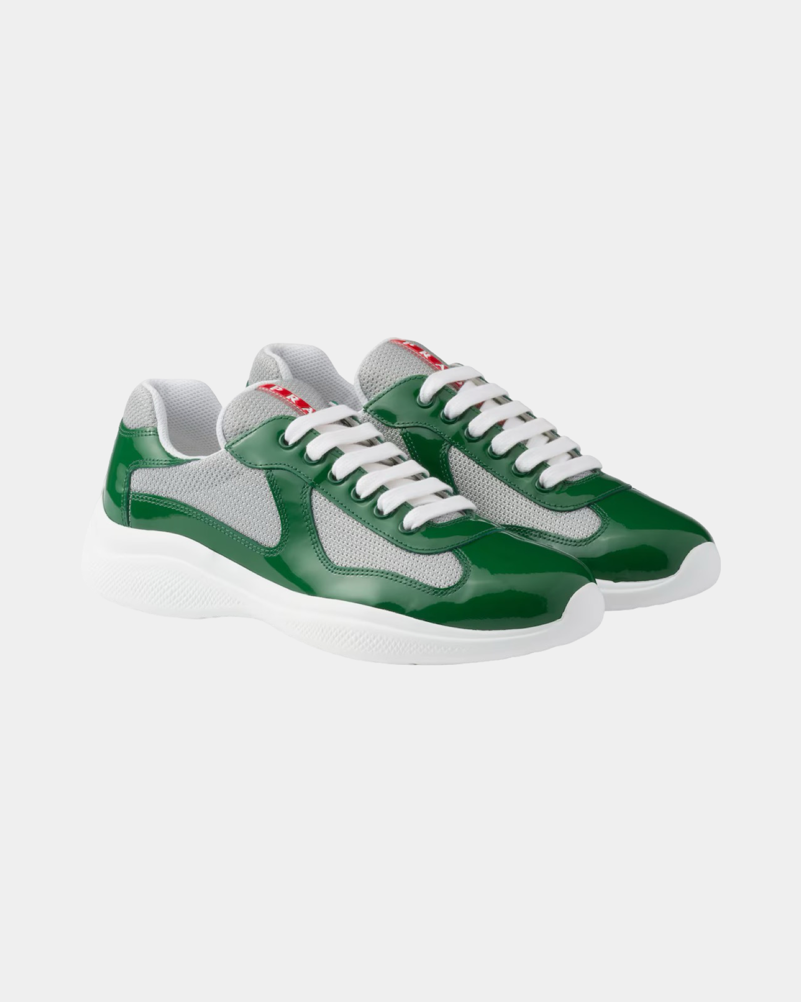Patent Leather And Technical Fabric Prada America's Cup Sneaker - Creps City