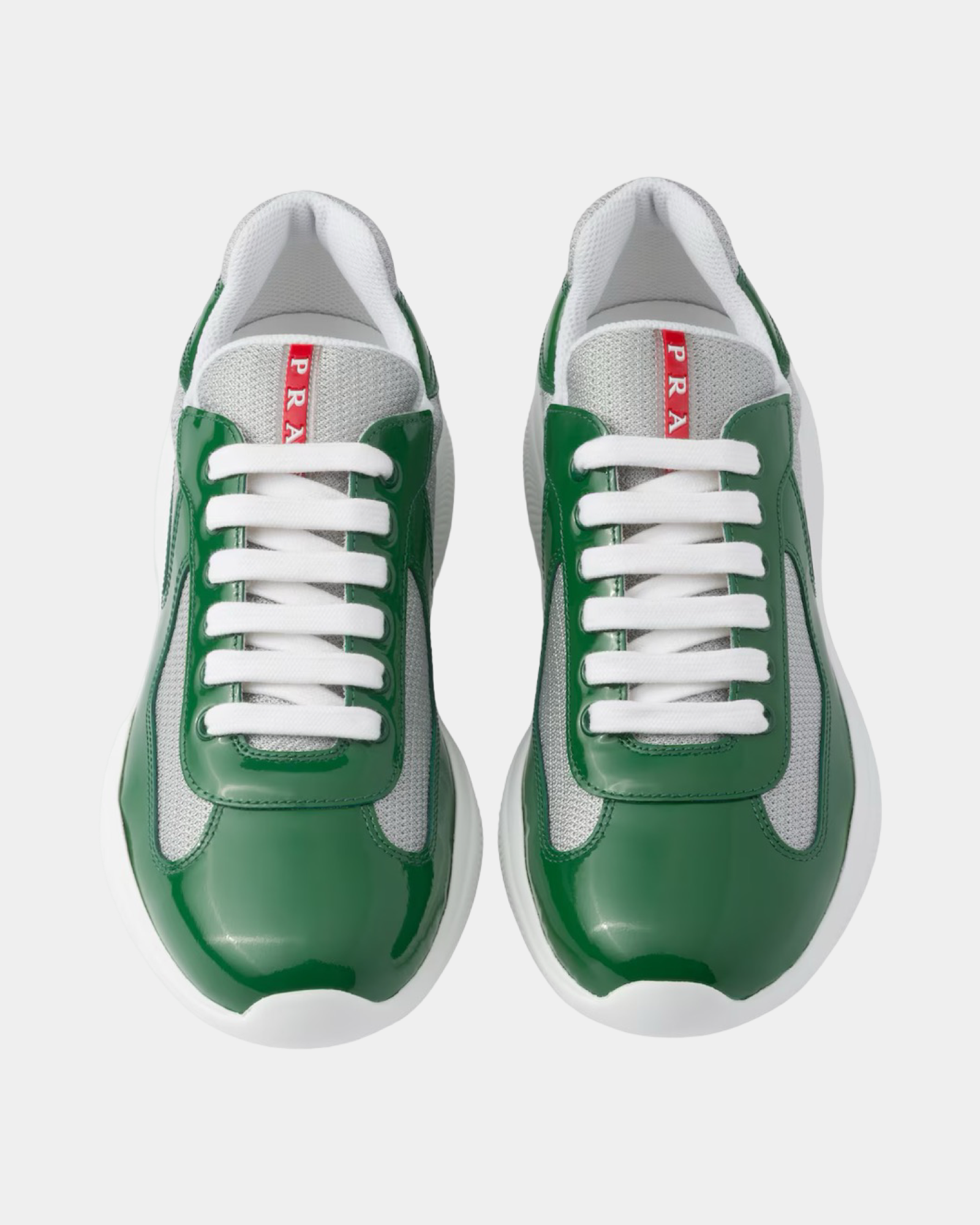 Patent Leather And Technical Fabric Prada America's Cup Sneaker - Creps City