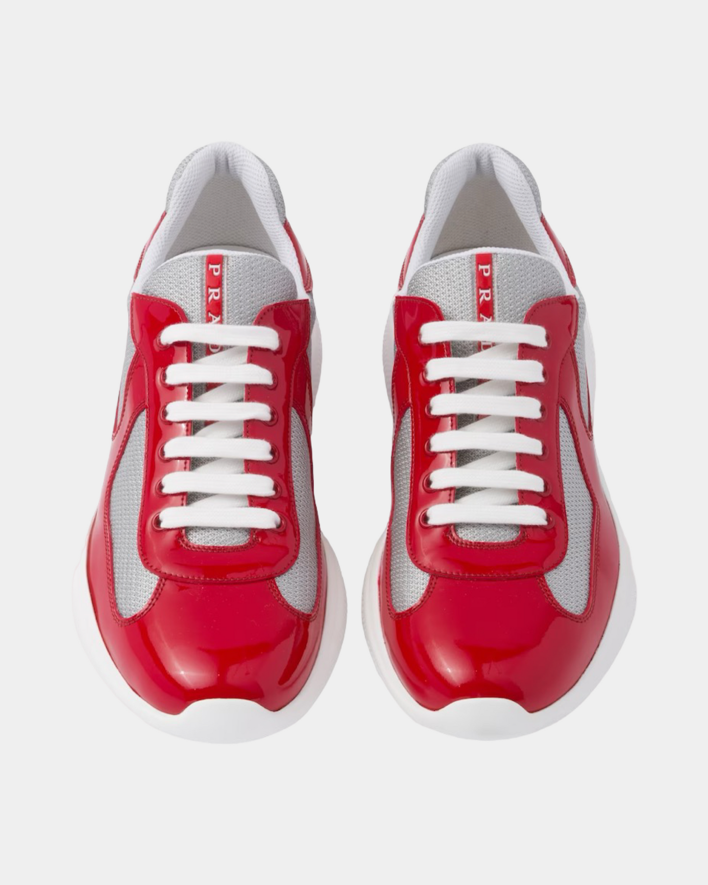 Patent Leather And Technical Fabric Prada America's Cup Sneaker - Creps City