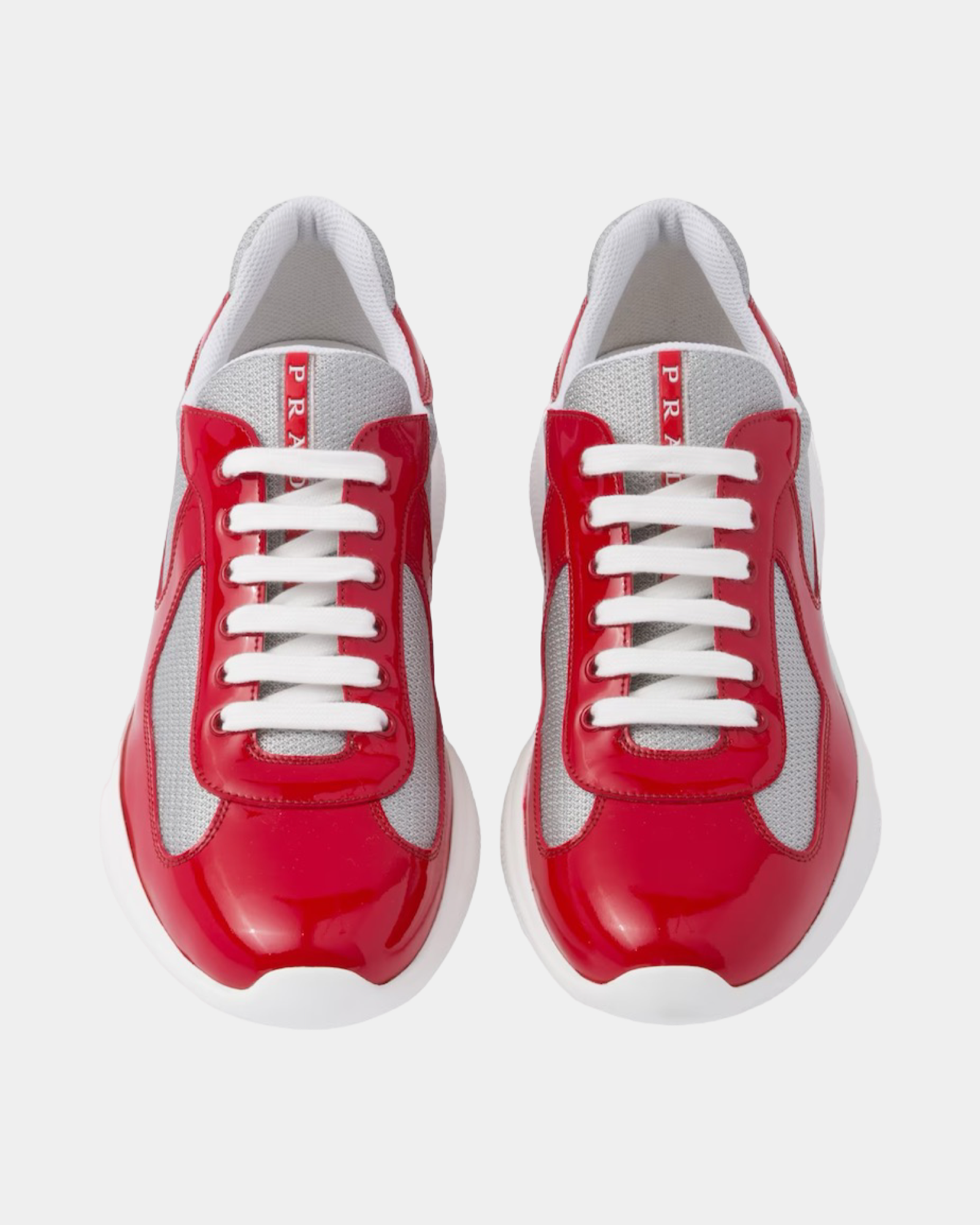 Patent Leather And Technical Fabric Prada America's Cup Sneaker - Creps City