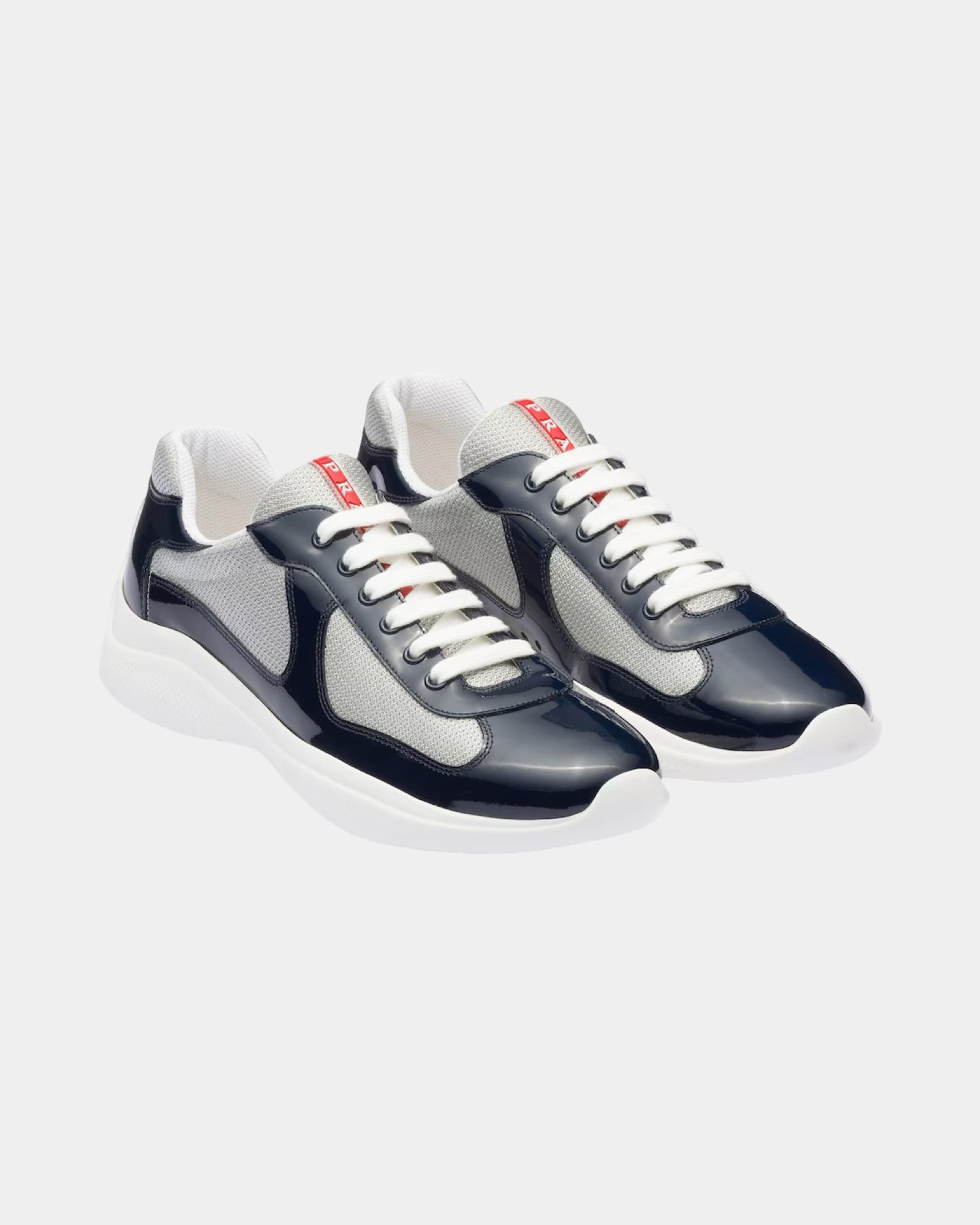 Patent Leather And Technical Fabric Prada America's Cup Sneaker - Creps City