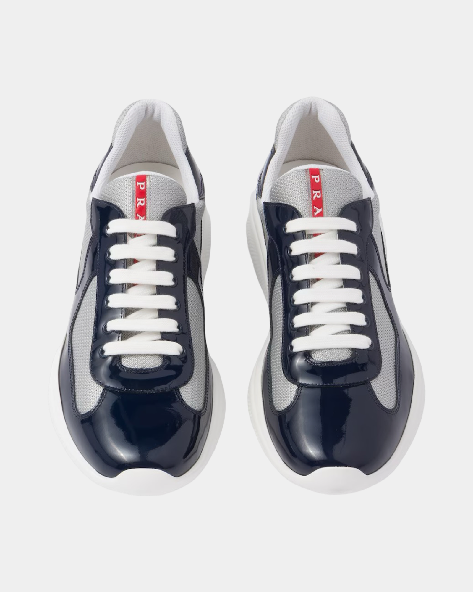 Patent Leather And Technical Fabric Prada America's Cup Sneaker - Creps City