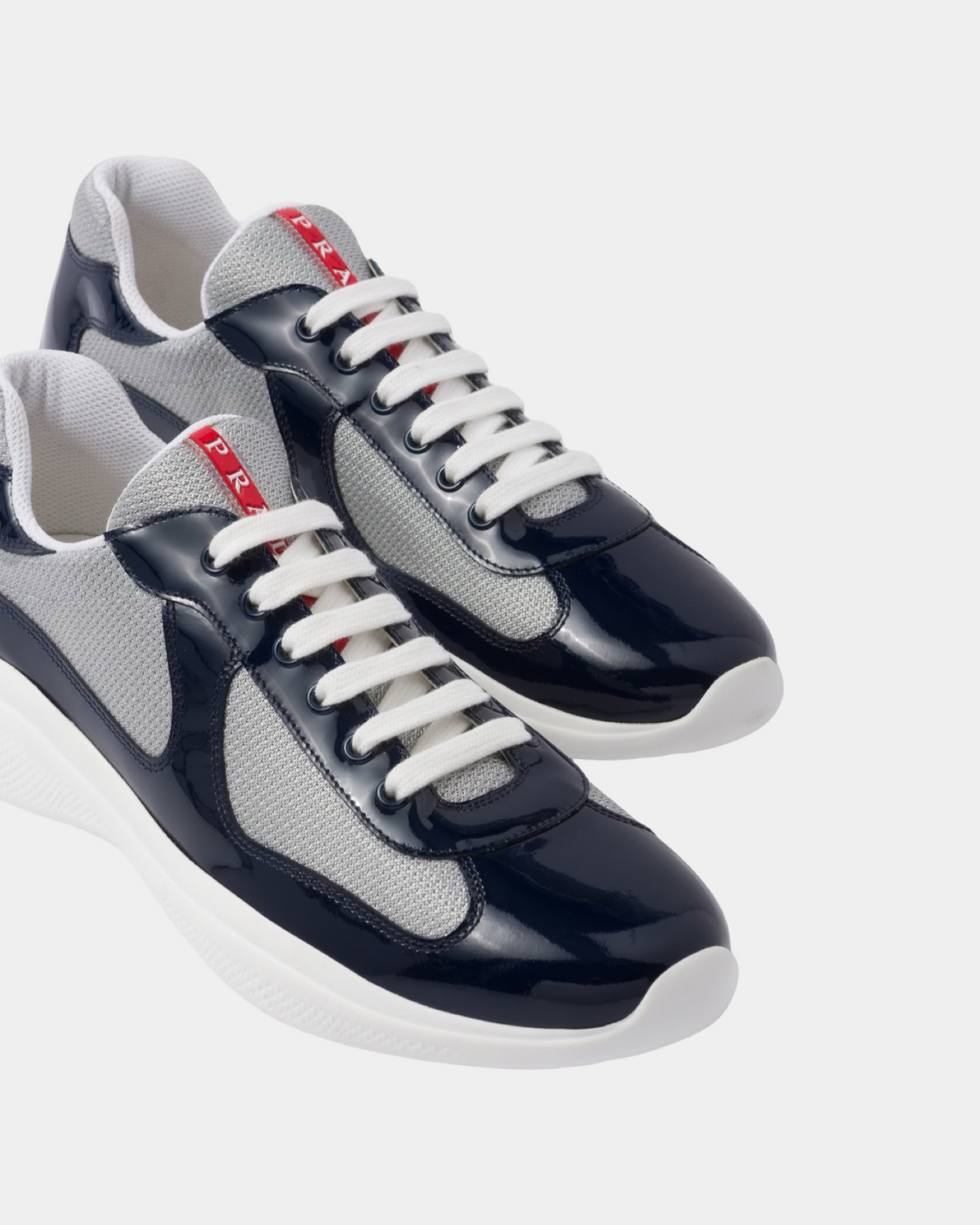 Patent Leather And Technical Fabric Prada America's Cup Sneaker - Creps City